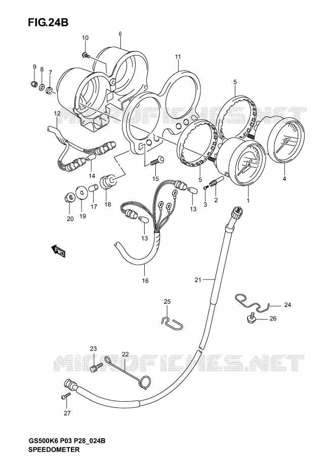 COMPTEUR (GS500FK4/K5/K6) Suzuki MOTO 500 GS-E 2004  GS500K4(P3)