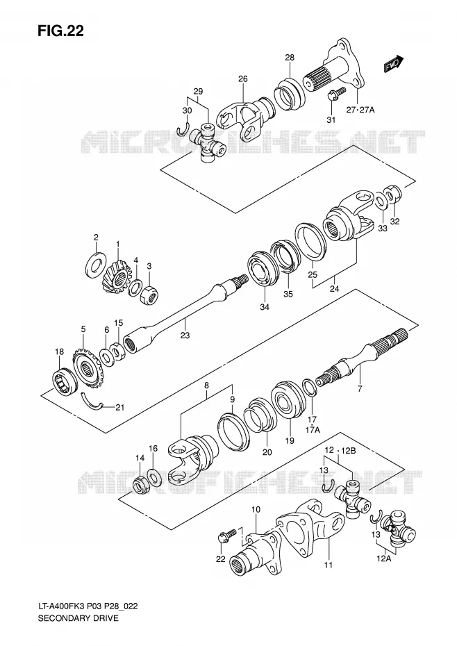 COUPLE CONIQUE Suzuki QUAD 400 EIGER 2004  LT-A400FK4(P3/P28)