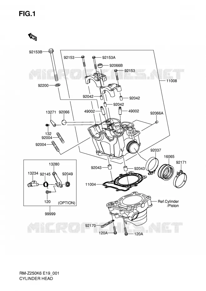 CULASSE Suzuki MOTO 250 RM-Z 2006  RM-Z250K6(E19)
