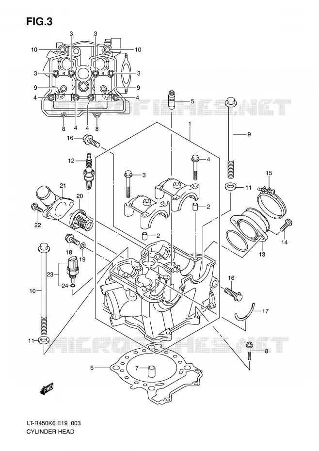 CULASSE Suzuki QUAD 450 QUADRACER 2010  LT-R450L0(E19)