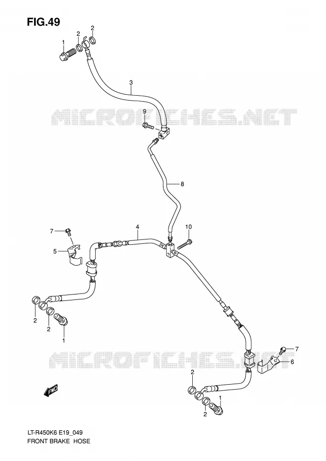 DURITE DE FREIN AVANT Suzuki QUAD 450 QUADRACER 2010  LT-R450ZL0(E19)