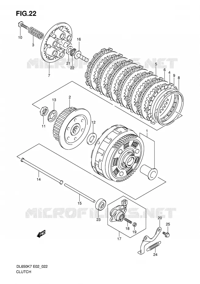 EMBRAYAGE Suzuki MOTO 650 V-STROM 2007  DL650AU3K7(E2)