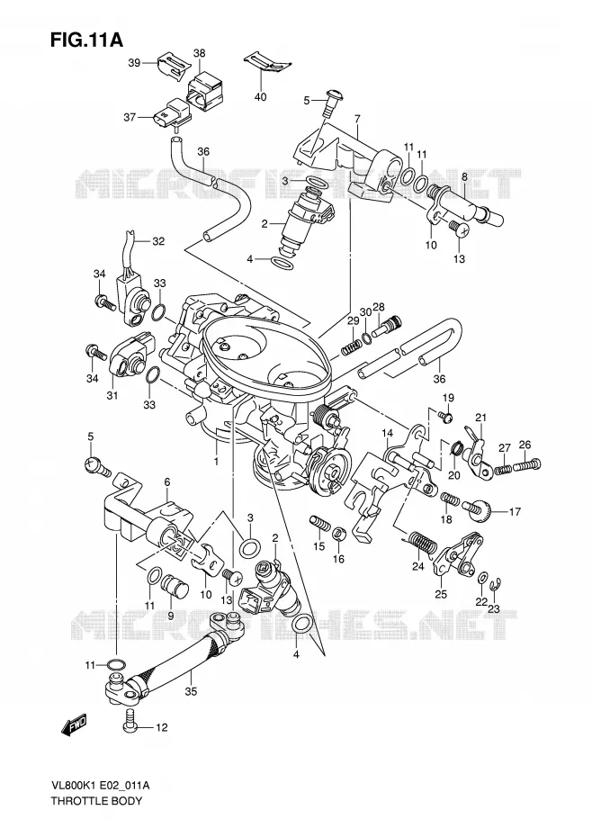 ENSEMBLE INJECTION (MODELE K5) Suzuki MOTO 800 VOLUSIA 2001  VL800K1(E2)