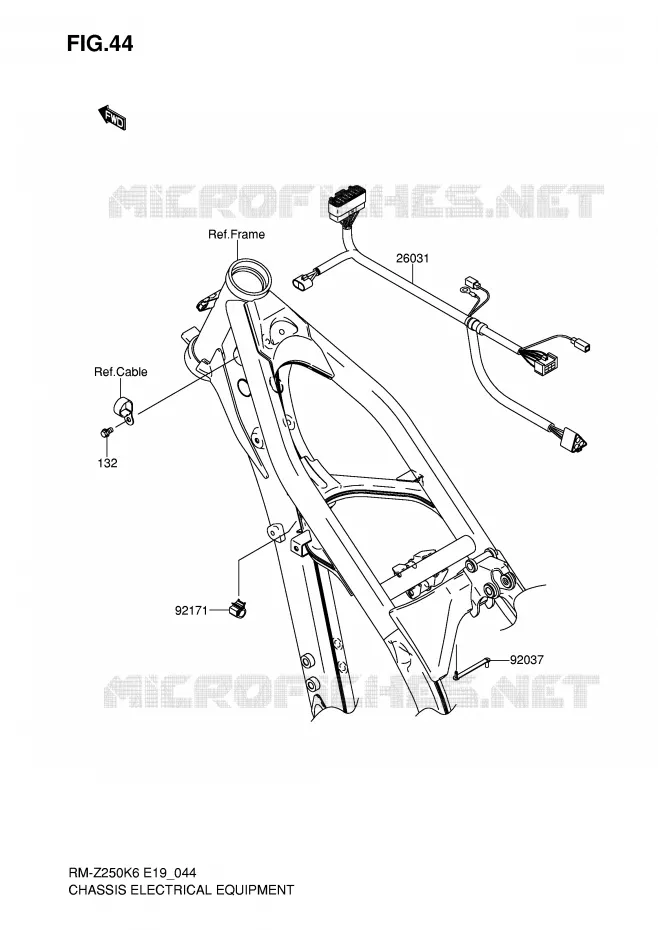 FAISCEAU ELECTRIQUE - BATTERIE Suzuki MOTO 250 RM-Z 2006  RM-Z250K6(E19)