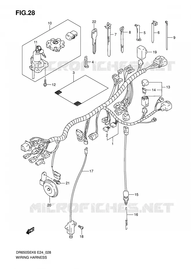 FAISCEAU ELECTRIQUE Suzuki MOTO 650 DR 2007  DR650SEK7(E24)