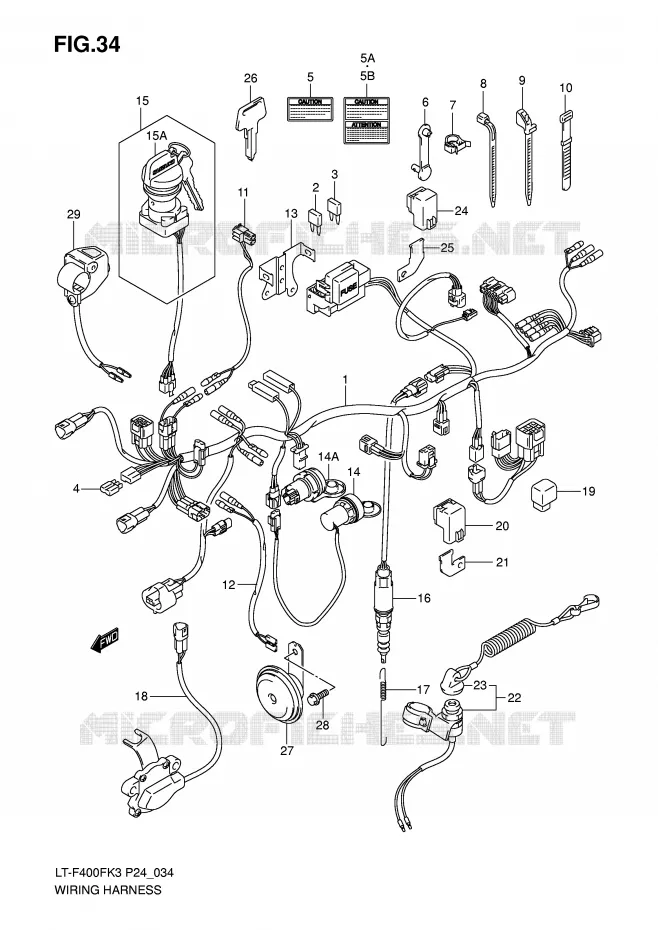 FAISCEAU ELECTRIQUE Suzuki QUAD 400 EIGER 2005  LT-F400FK5(P24)