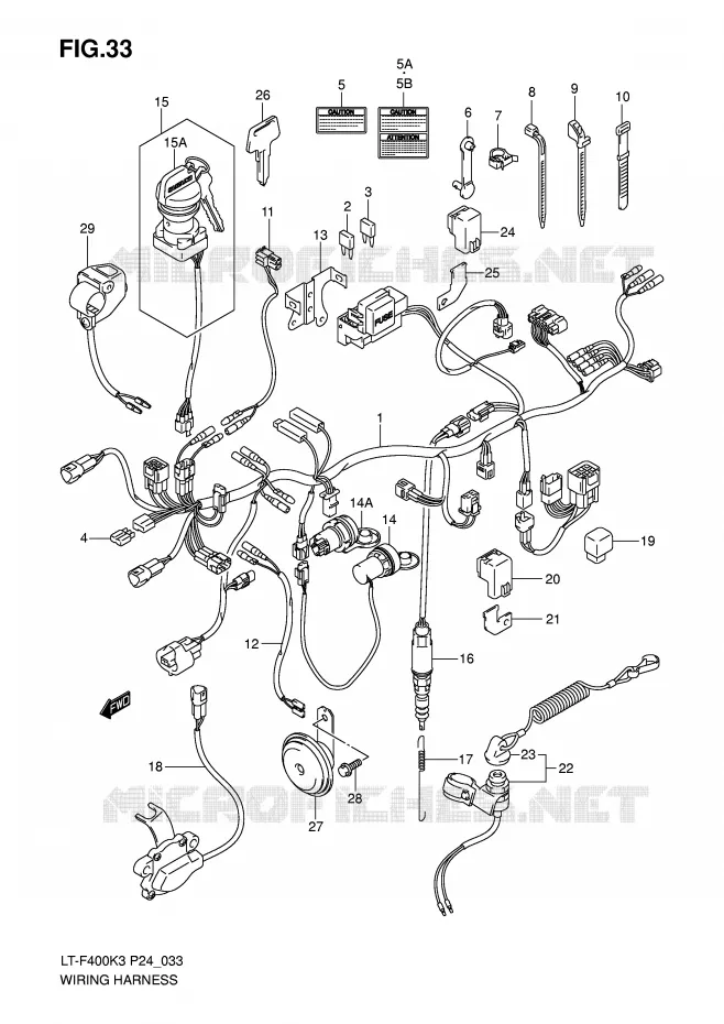 FAISCEAU ELECTRIQUE Suzuki QUAD 400 EIGER 2006  LT-F400K6(P24)
