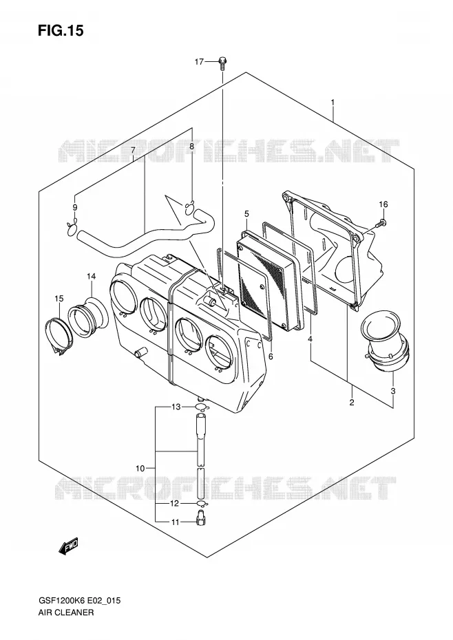 FILTRE A AIR Suzuki MOTO 1200 BANDIT 2006  GSF1200K6(E2)