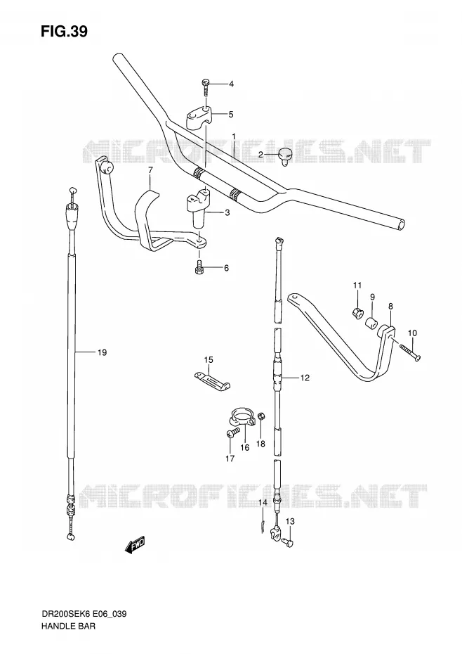 GUIDON (E24) Suzuki MOTO 200 DR 2006  DR200SEK6(E6)