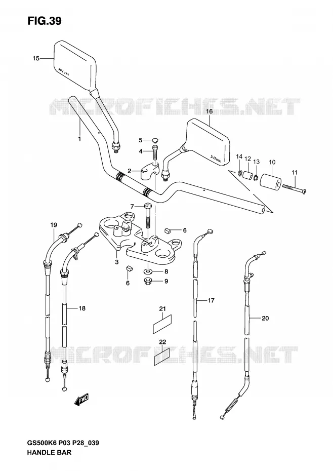 GUIDON (MODELE K3) Suzuki MOTO 500 GS-F 2004  GS500FK4(P3)