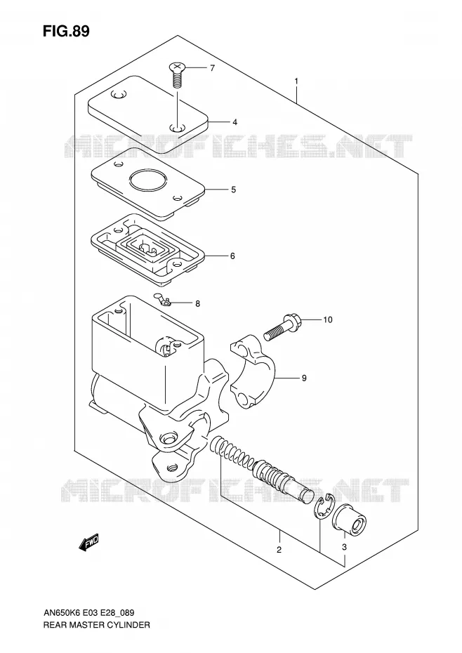 MAITRE CYLINDRE ARRIERE Suzuki SCOOTER 650 BURGMAN 2006  AN650AK6(E3/E28)