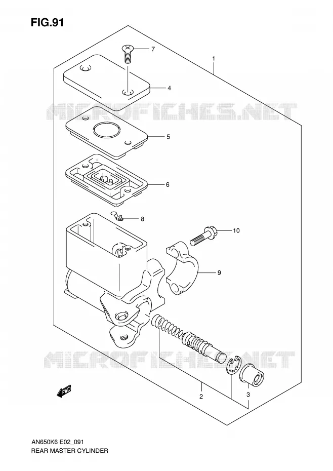 MAITRE CYLINDRE ARRIERE Suzuki SCOOTER 650 BURGMAN 2008  AN650AK8(E2)