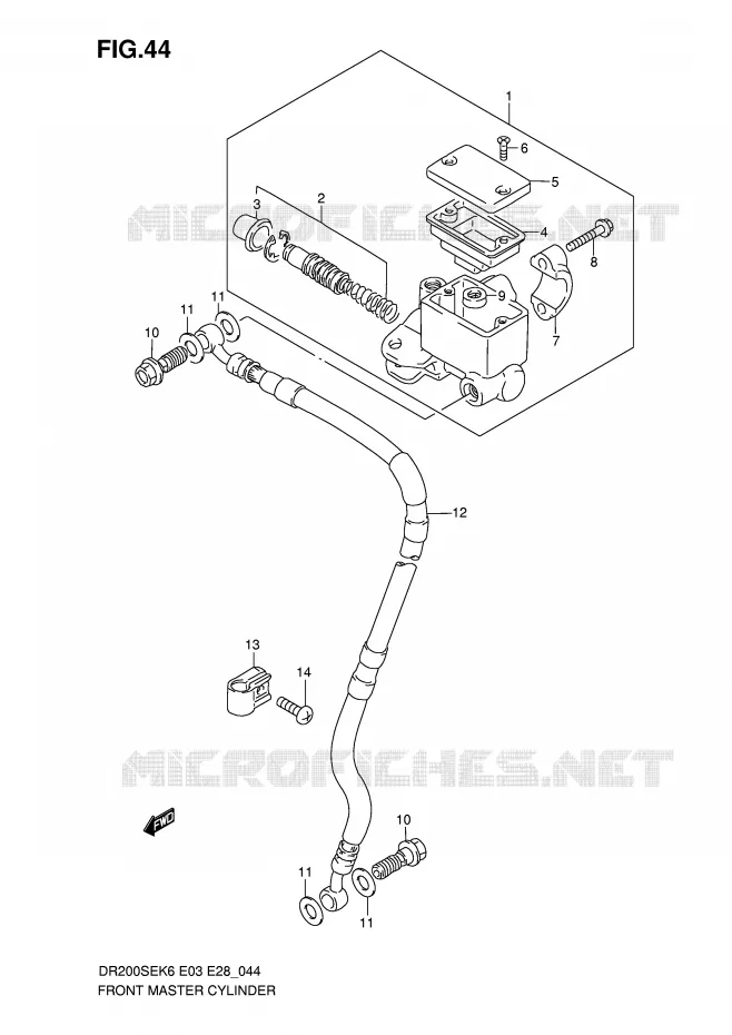 MAITRE CYLINDRE AVANT Suzuki MOTO 200 DR 2010  DR200SEL0(E3/E28)