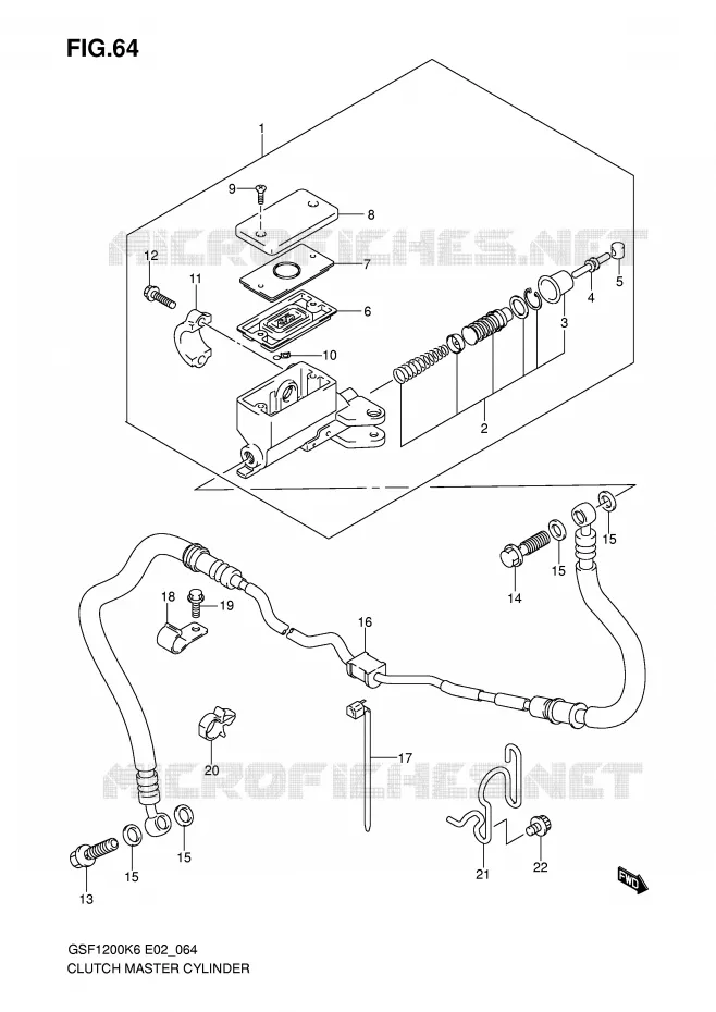 MAITRE CYLINDRE D'EMBRAYAGE (GSF1200SK6/SAK6) Suzuki MOTO 1200 BANDIT 2006  GSF1200S K6 (E02,E19,E37)