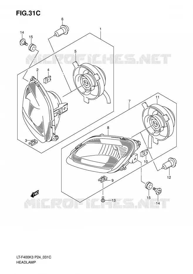 PHARE (MODEL K6/K7) Suzuki QUAD 400 EIGER 2006  LT-F400K6(P24)