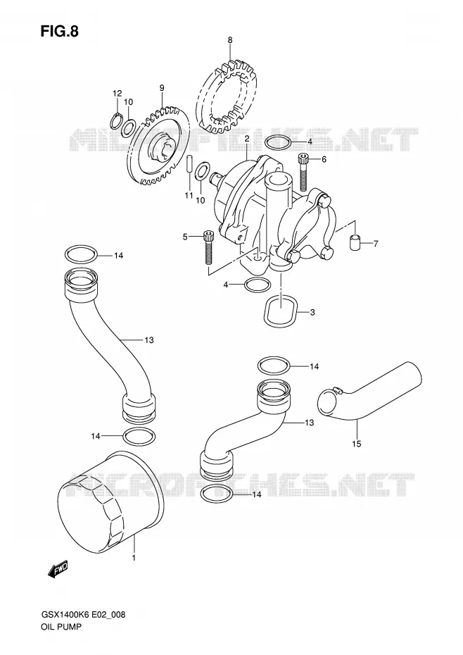 POMPE A HUILE Suzuki MOTO 1400 GSX 2006  GSX1400U1K6(E2)