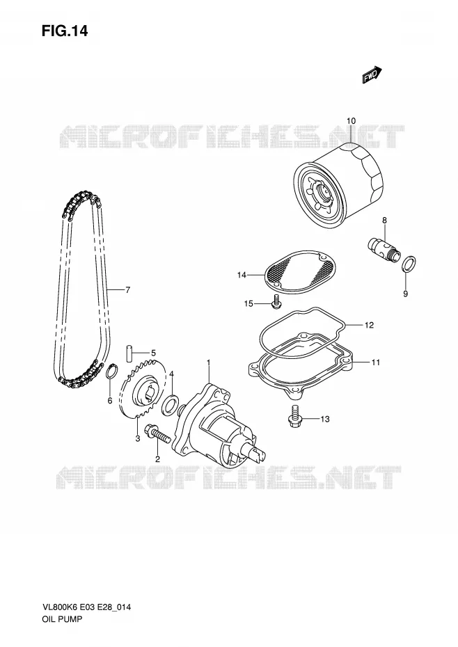 POMPE A HUILE Suzuki MOTO 800 VOLUSIA 2010  VL800L0(E3/E28)