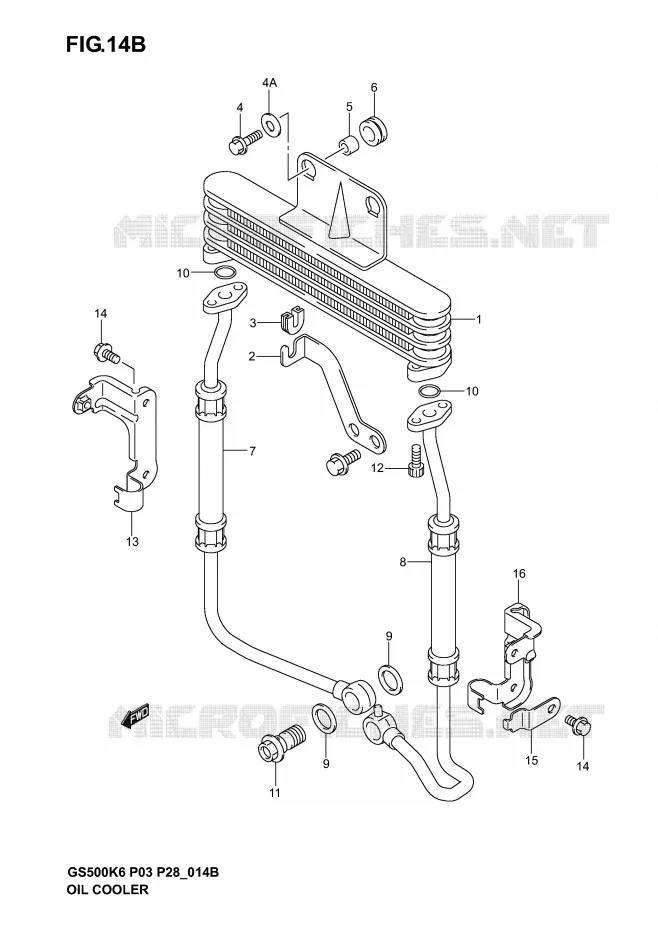 RADIATEUR D'HUILE (GS500F) Suzuki MOTO 500 GS-F 2004  GS500FK4(P3)