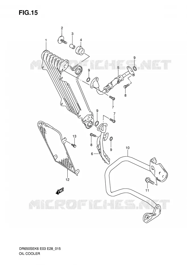 RADIATEUR D'HUILE Suzuki MOTO 650 DR 2009  DR650SEK9(E3/E28)