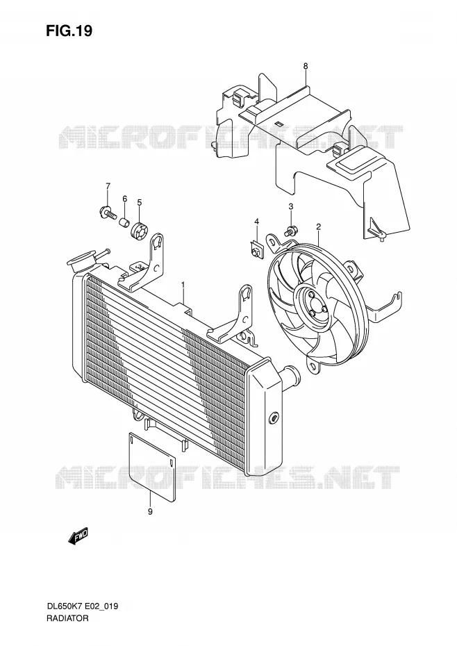 RADIATEUR Suzuki MOTO 650 V-STROM 2007  DL650U3K7(E2)