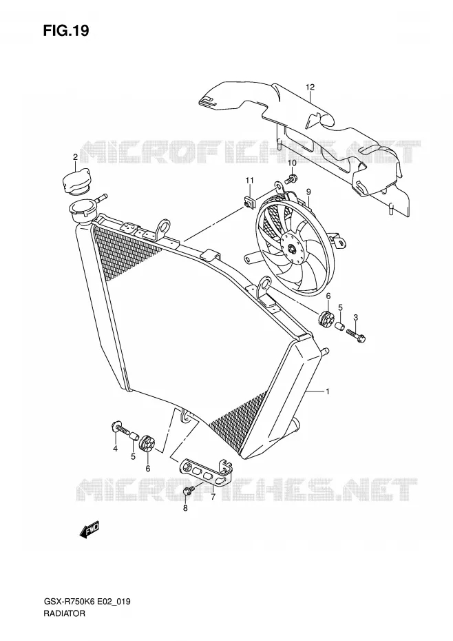 RADIATEUR Suzuki MOTO 750 GSX-R 2007  GSX-R750K7(E2)