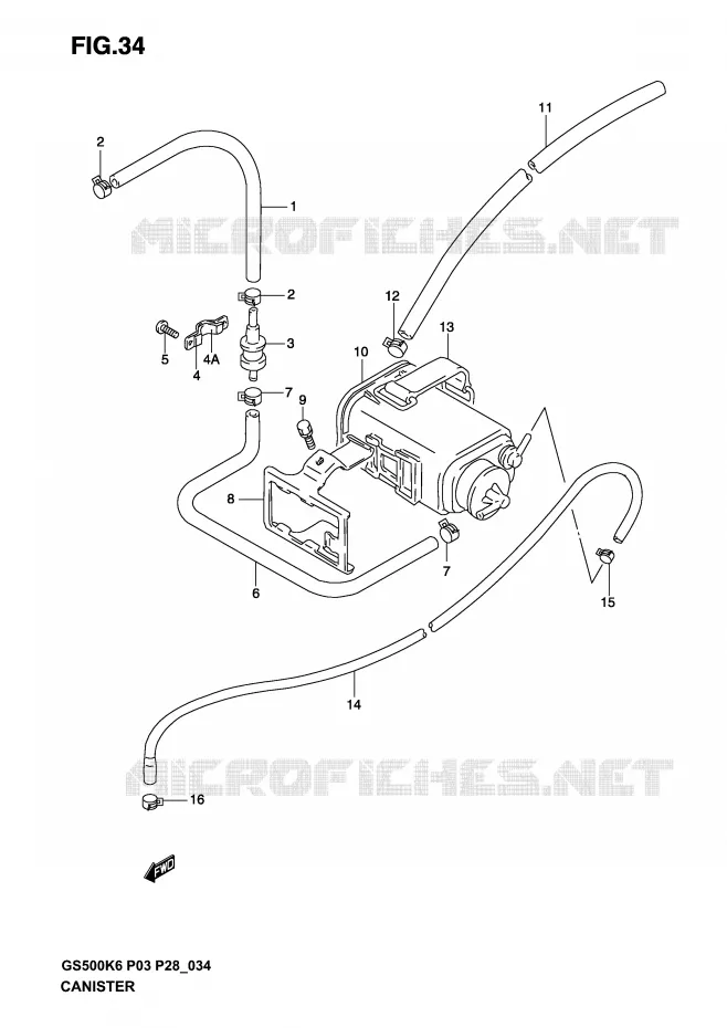 RENIFLARD (P33) Suzuki MOTO 500 GS-E 2003  GS500K3(P3)