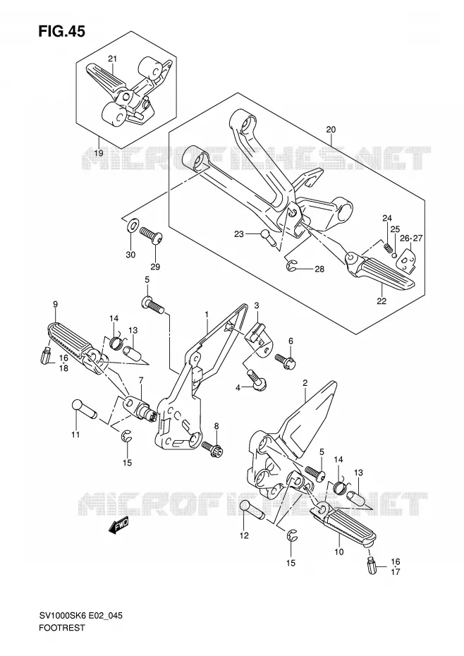 REPOSE PIED Suzuki MOTO 1000 SV 2006  SV1000U1K6(E2)