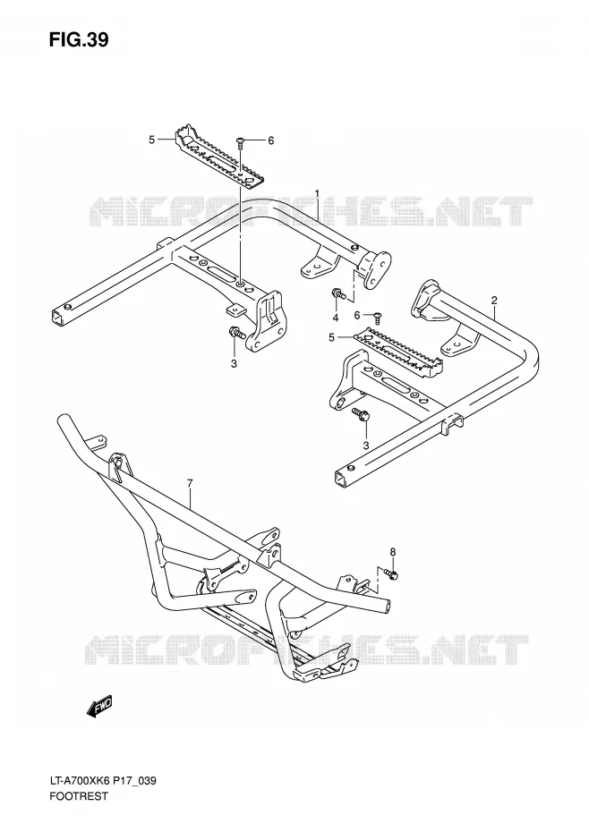 REPOSE PIED Suzuki QUAD 700 KINGQUAD 2007  LT-A700XK7(P17)