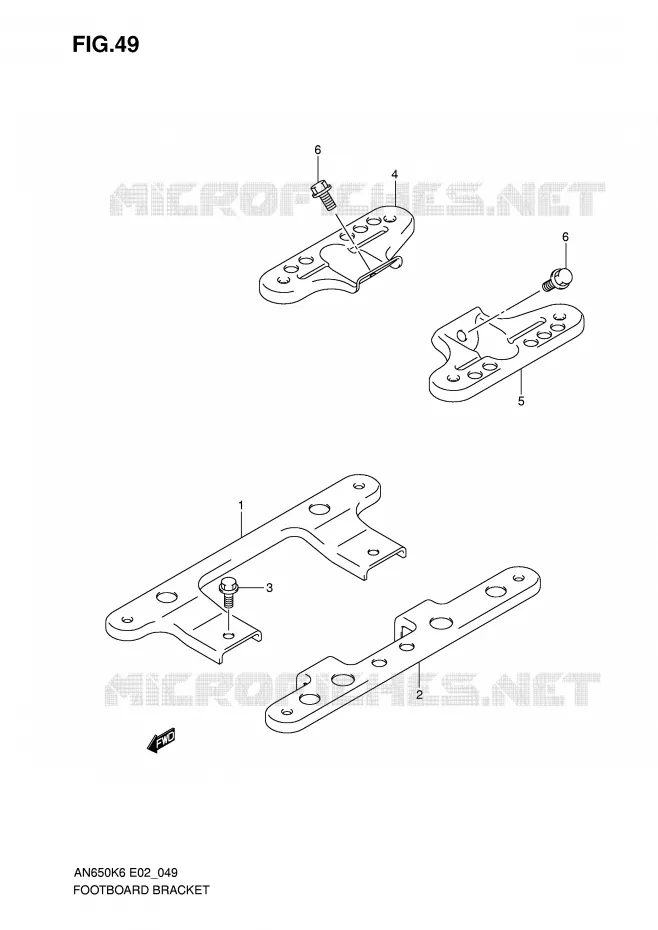 REPOSE PIEDS ARRIERE Suzuki SCOOTER 650 BURGMAN 2008  AN650K8(E2)