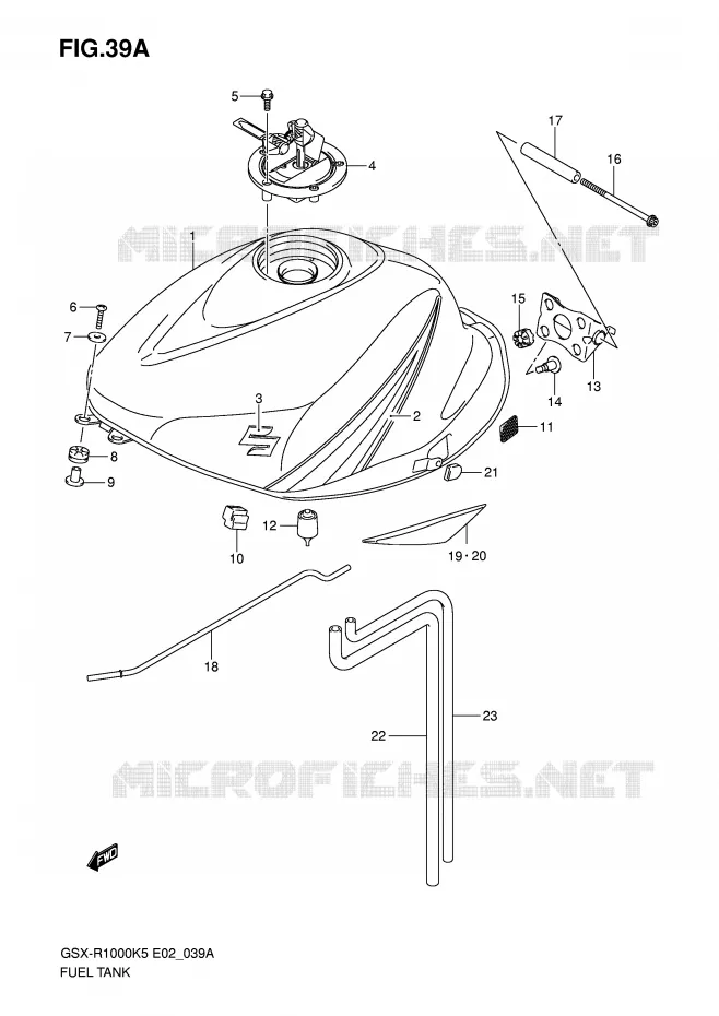 RESERVOIR D'ESSENCE (MODELE K6) Suzuki MOTO 1000 GSX-R 2006  GSX-R1000K6(E2)