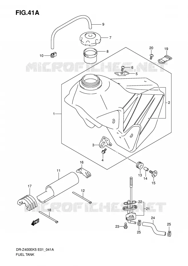 RESERVOIR D'ESSENCE (MODELE K6) Suzuki MOTO 400 DR-Z 2007  DR-Z400EK7(E1)