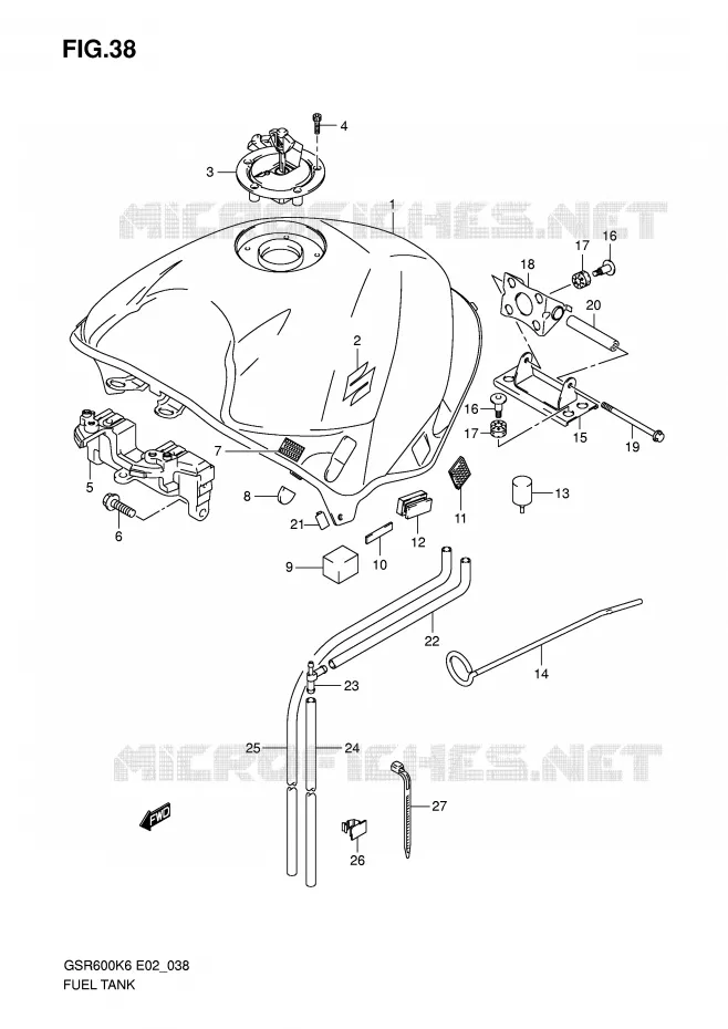 RESERVOIR D'ESSENCE (MODELE K6) Suzuki MOTO 600 GSR 2008  GSR600K8(E2)