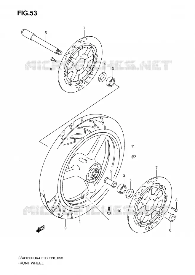 ROUE AVANT Suzuki MOTO 1300 HAYABUSA 2006  GSX1300RK6(E3/E28)