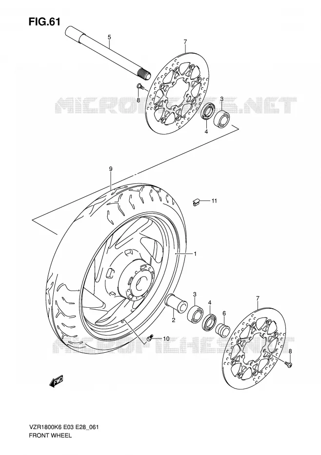 ROUE AVANT Suzuki MOTO 1800 INTRUDER 2009  VZR1800NK9(E3/E28)