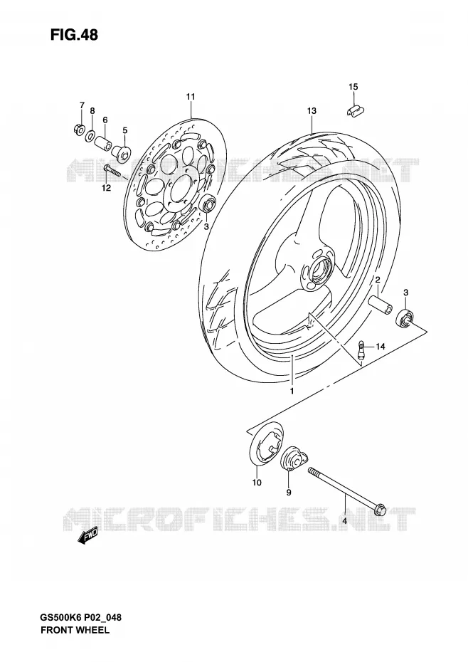 ROUE AVANT Suzuki MOTO 500 GS-E 2005  GS500K5(P19)