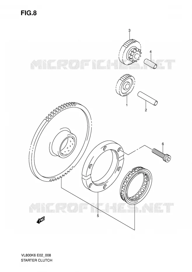 ROUE LIBRE DE DEMARREUR Suzuki MOTO 800 VOLUSIA 2010  VL800CUEL0(E2)