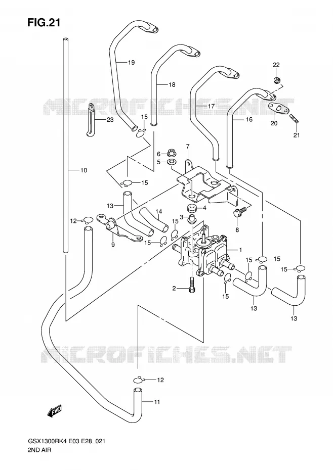 SYSTEME RECYCLAGE GAZ ECHAPPEMENT Suzuki MOTO 1300 HAYABUSA 2006  GSX1300RK6(E3/E28)