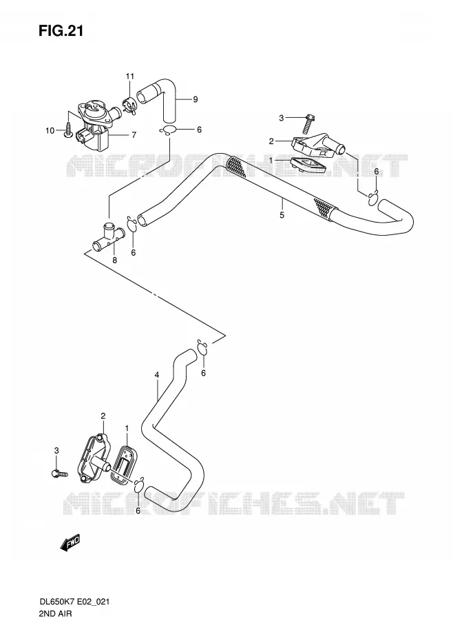 SYSTEME RECYCLAGE GAZ ECHAPPEMENT Suzuki MOTO 650 V-STROM 2008  DL650U3K8(E2)