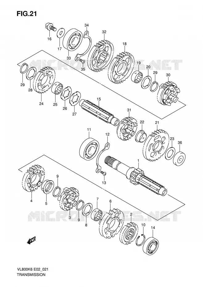 TRANSMISSION Suzuki MOTO 800 VOLUSIA 2006  VL800CUEK6(E2)