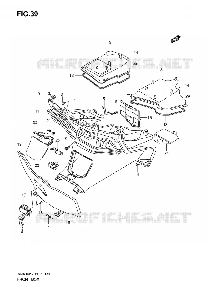 VIDE POCHE Suzuki SCOOTER 400 BURGMAN 2010  AN400ZAL0(E2)