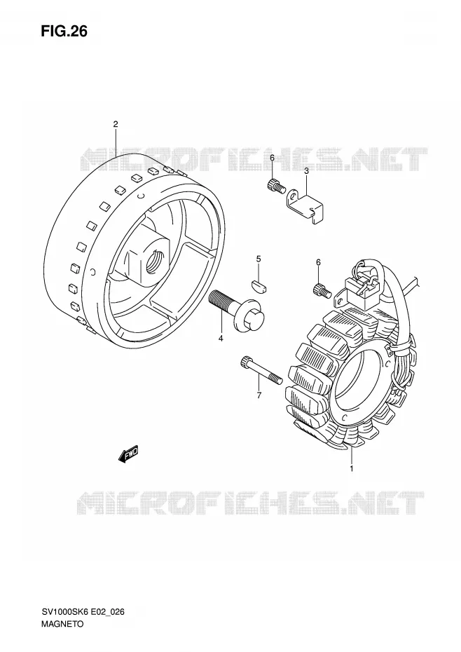 ALLUMAGE ROTOR - STATOR Suzuki MOTO 1000 SV 2006  SV1000SK6(E2)