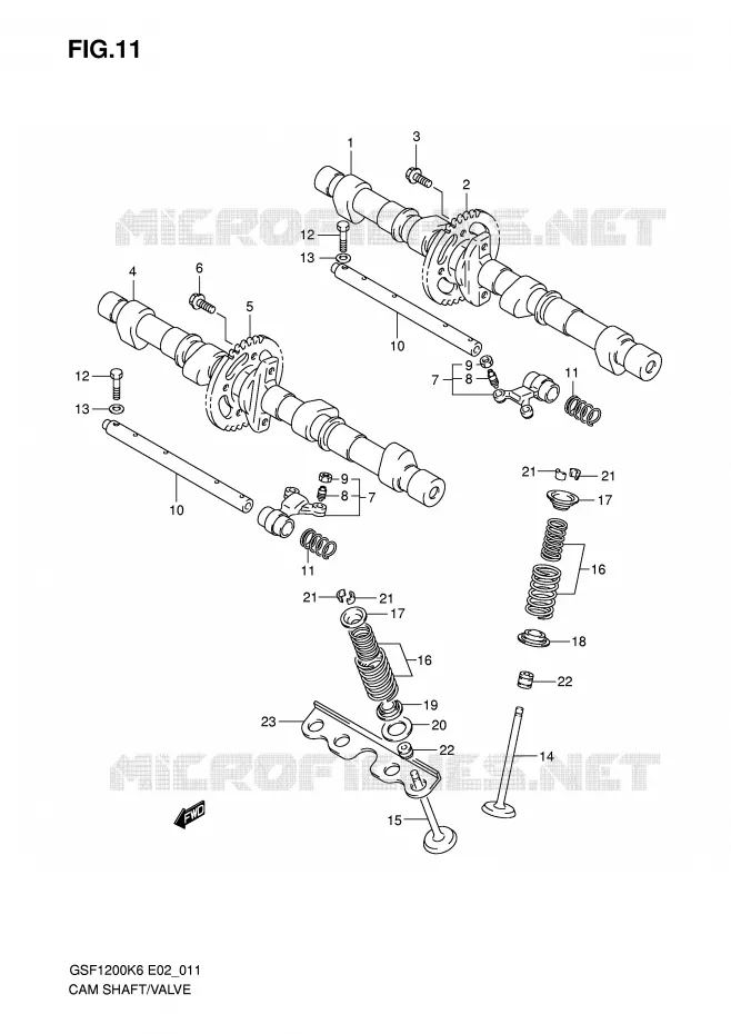 ARBRE A CAMES - SOUPAPES Suzuki MOTO 1200 BANDIT-S 2006  GSF1200SK6(E2)