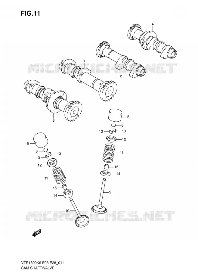 ARBRE A CAMES - SOUPAPES Suzuki MOTO 1800 INTRUDER 2007  VZR1800K7(E3/E28)