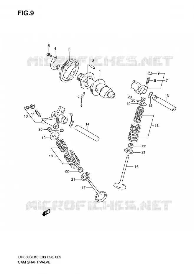 ARBRE A CAMES - SOUPAPES Suzuki MOTO 650 DR 2006  DR650SEK6(E3/E28)