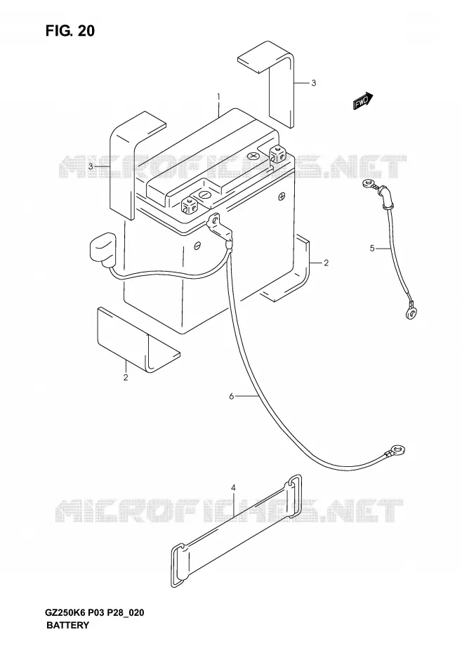 BATTERIE Suzuki MOTO 250 MARAUDER 2006  GZ250K6(P3)