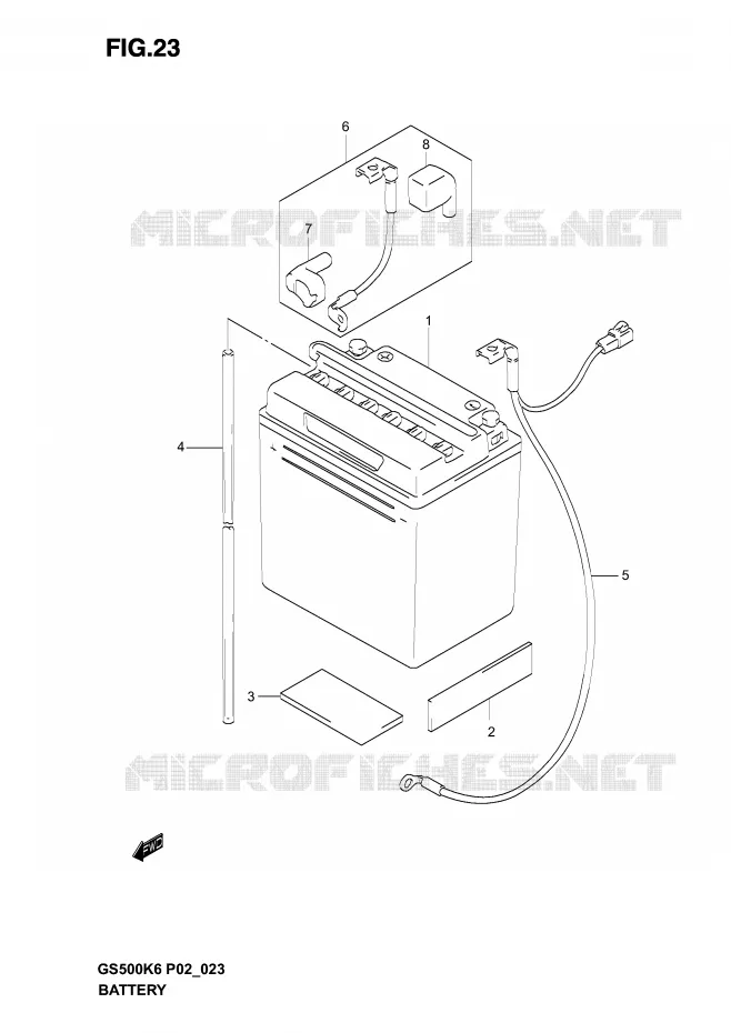 BATTERIE Suzuki MOTO 500 GS-E 2005  GS500K5(P19)