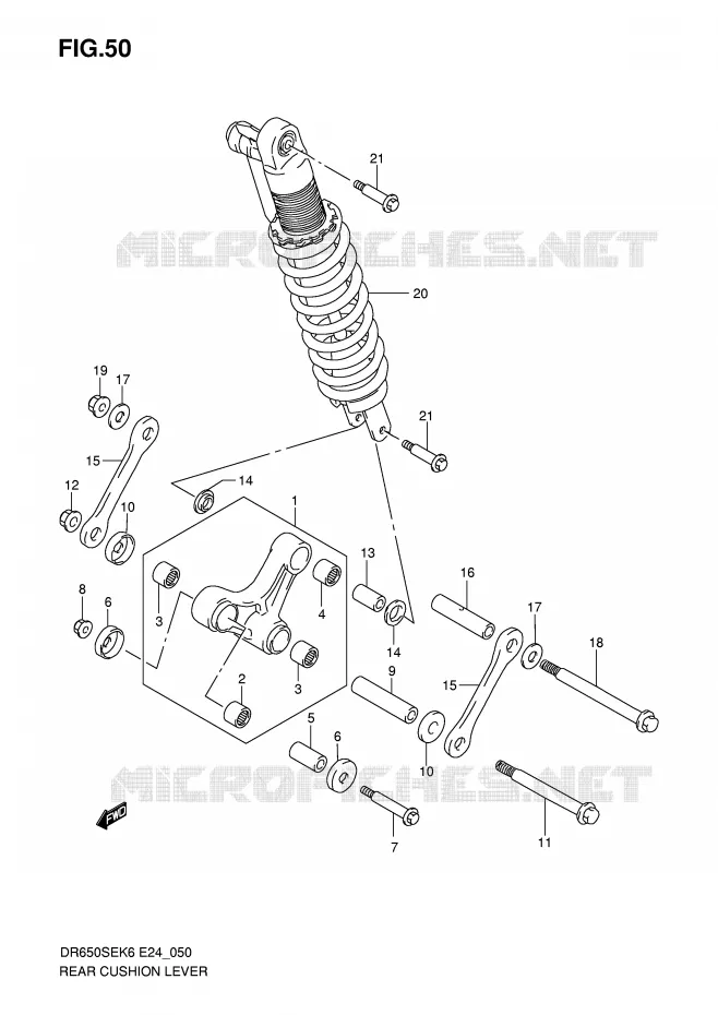BIELLETTE DE SUSPENSION ARRIERE Suzuki MOTO 650 DR 2009  DR650SEK9(E24)