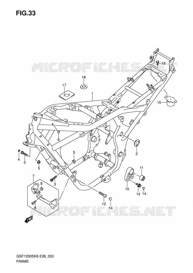 CADRE Suzuki MOTO 1200 BANDIT 2006  GSF1200SAK6(E28)