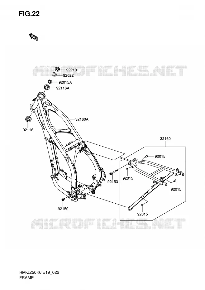 CADRE Suzuki MOTO 250 RM-Z 2006  RM-Z250K6(E19)