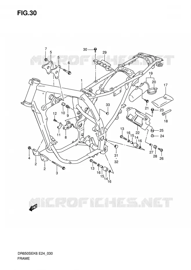 CADRE Suzuki MOTO 650 DR 2010  DR650SEL0(E24)